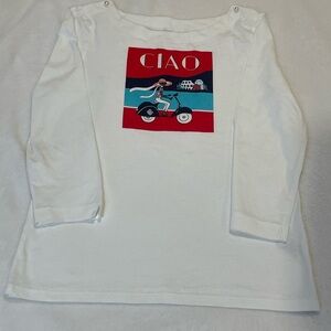 Janie and Jack White and Red Graphic Blouse